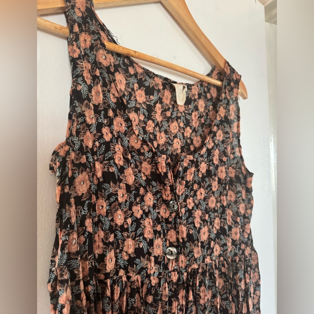 Vintage Floral sheer Sleeveless Dress